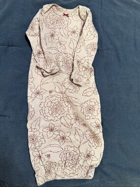 Carter's Dusty Mauve Floral Knit Newborn Gown